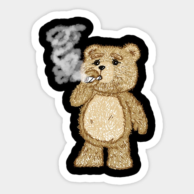 smoking bear - Smoking Weed - Sticker | TeePublic